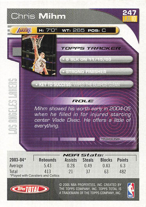 2004-05 Topps Total Silver #247 Chris Mihm