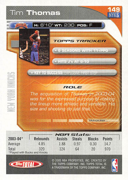 2004-05 Topps Total Silver #149 Tim Thomas