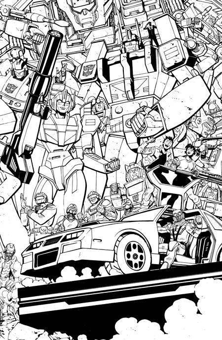 Mask #1 Cvr F Tom Reilly Energon Universe Third Anniversary B&W Connecting Var