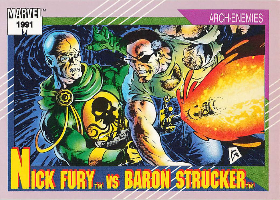 1991 Impel Marvel Universe II #111 Nick Fury vs Baron Strucker