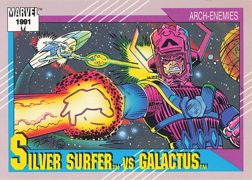 1991 Impel Marvel Universe II #94 Silver Surfer vs Galactus