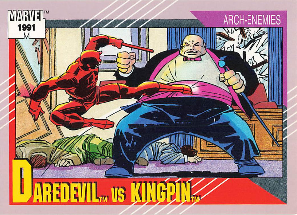 1991 Impel Marvel Universe II #126 Daredevil vs Kingpin