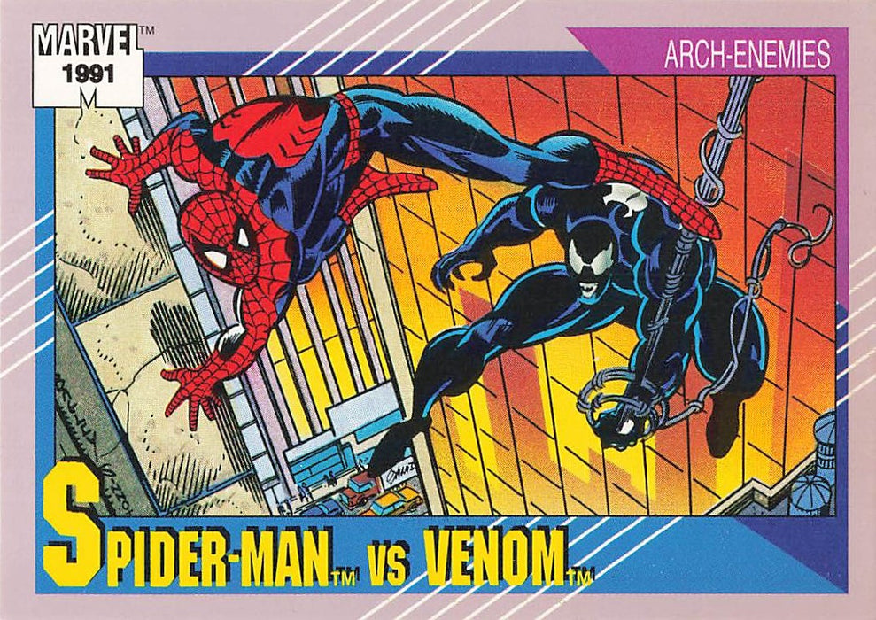 1991 Impel Marvel Universe II #91 Spider-Man vs Venom