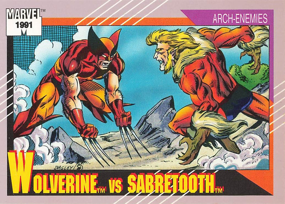 1991 Impel Marvel Universe II #93 Wolverine vs Sabretooth