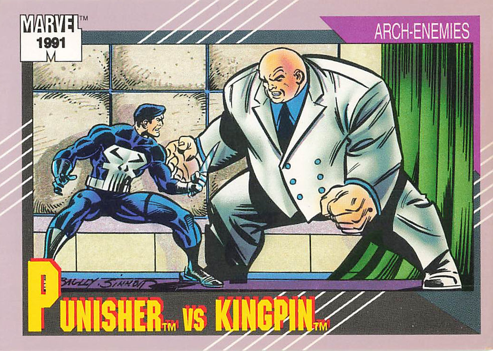 1991 Impel Marvel Universe II #102 Punisher vs Kingpin