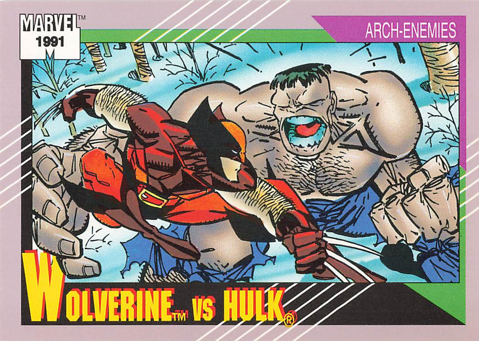 1991 Impel Marvel Universe II #108 Wolverine vs Hulk