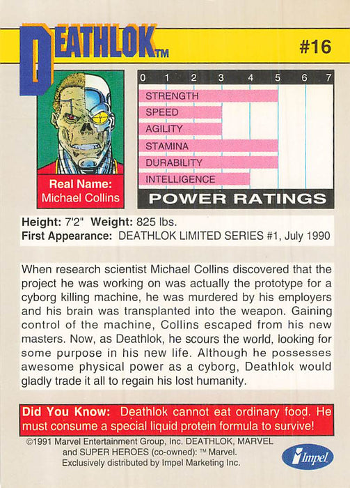 1991 Impel Marvel Universe II #16 Deathlok
