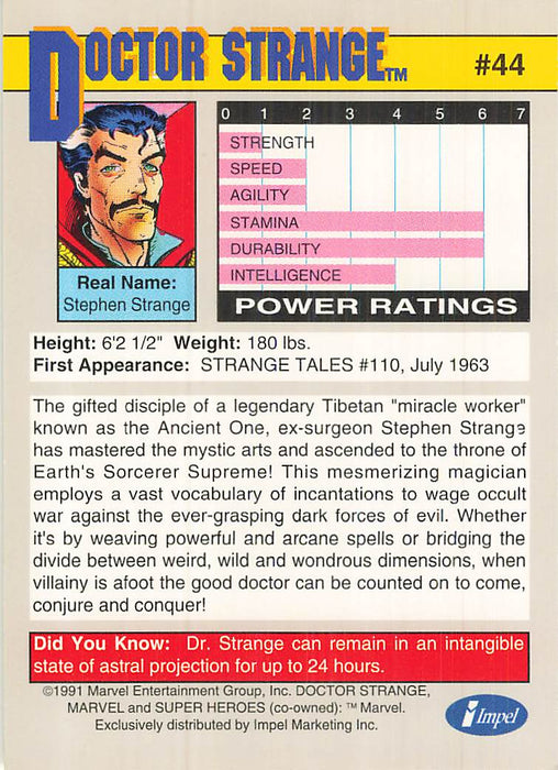 1991 Impel Marvel Universe II #44 Doctor Strange
