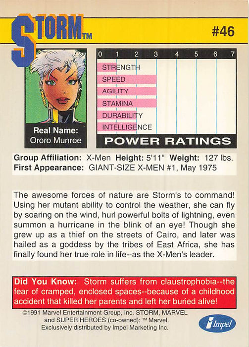 1991 Impel Marvel Universe II #46 Storm