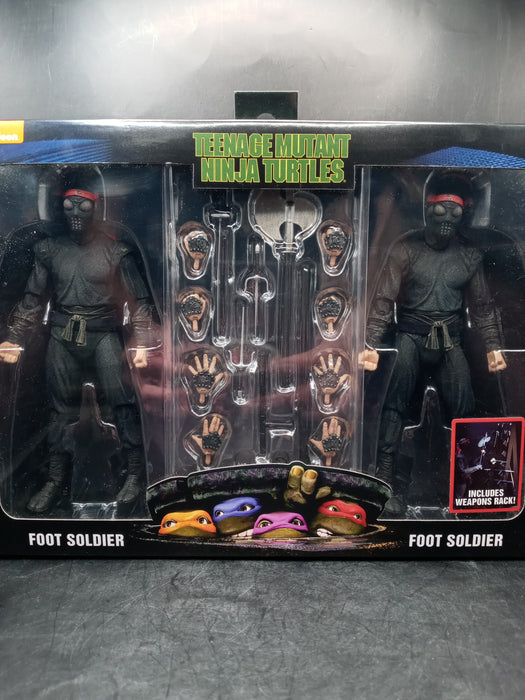 NECA TMNT Foot Soldier 2 Pack w/ Weapon Rack