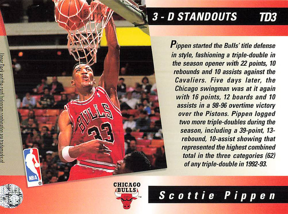 1993-94 Upper Deck Triple Double #TD3 Scottie Pippen