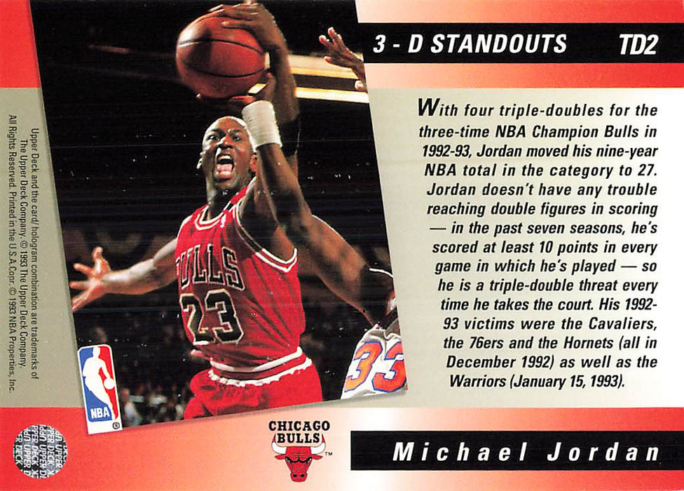 1993-94 Upper Deck Triple Double #TD2 Michael Jordan