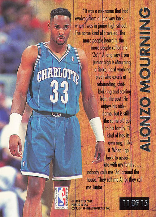 1993-94 Ultra Famous Nicknames #11 Alonzo Mourning