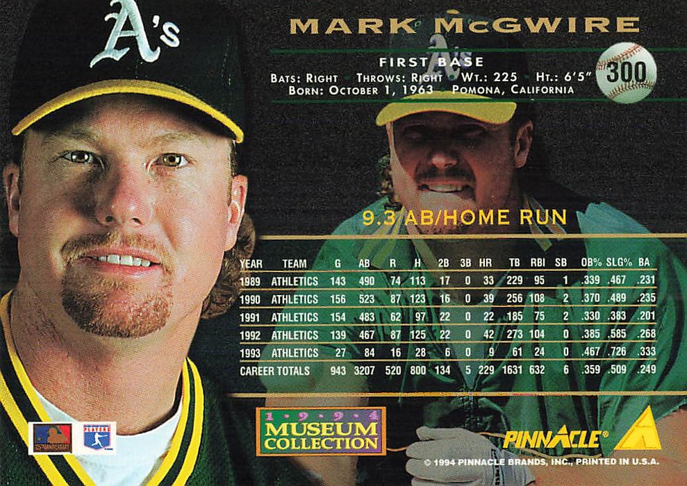 1994 Pinnacle Museum Collection #300 Mark McGwire