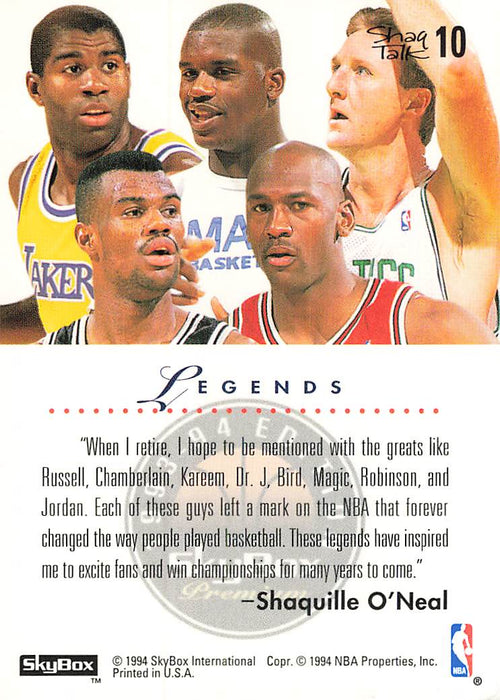 1993-94 SkyBox Premium Shaq Talk #10 Shaq Talk