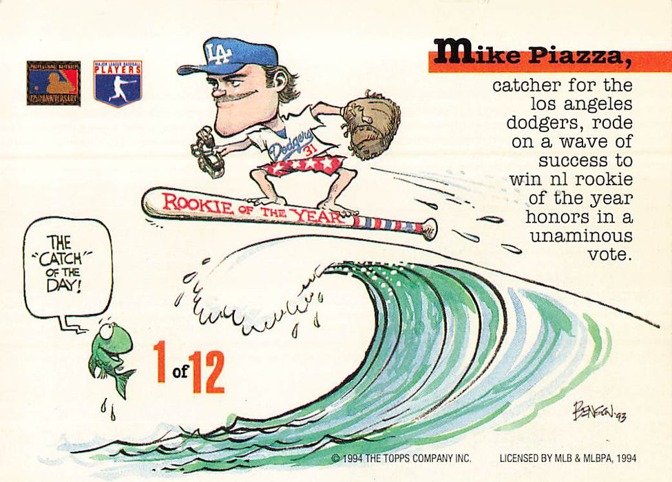 1994 Stadium Club Dugout Dirt #1 Mike Piazza