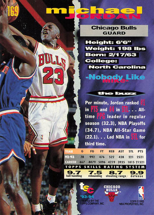 1993-94 Stadium Club #169 Michael Jordan
