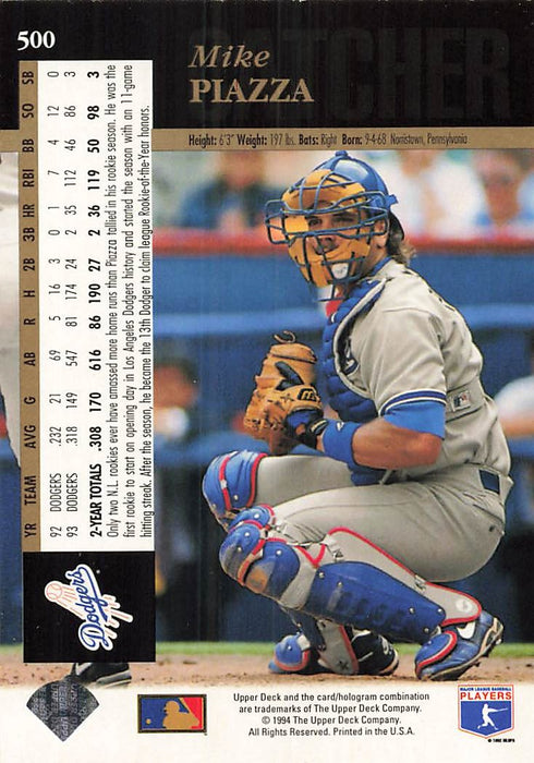 1994 Upper Deck Electric Diamond #500 Mike Piazza