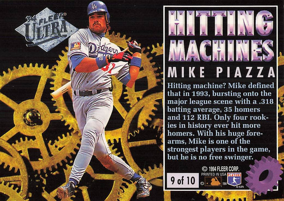 1994 Ultra Hitting Machines #9 Mike Piazza