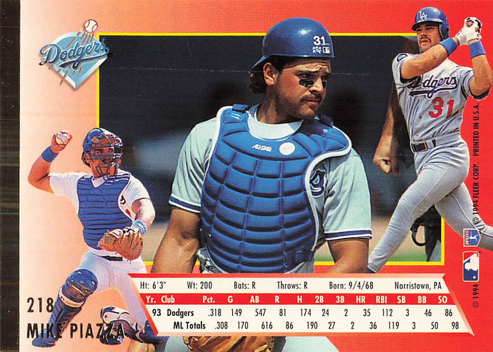 1994 Ultra #218 Mike Piazza