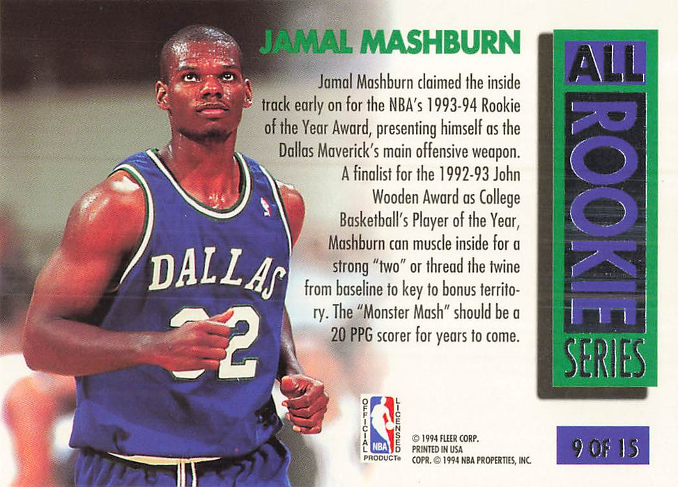 1993-94 Ultra All-Rookie Series #9 Jamal Mashburn