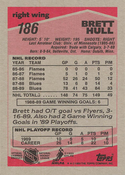1989-90 Topps #186 Brett Hull