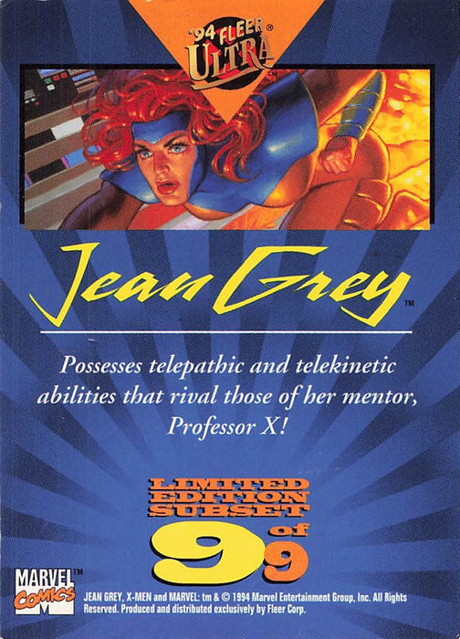 1994 Fleer Ultra X-Men Team Portraits #9 Jean Grey