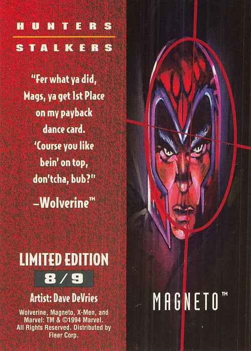 1995 Fleer Ultra X-Men Hunters and Stalkers Gold #8 Magneto