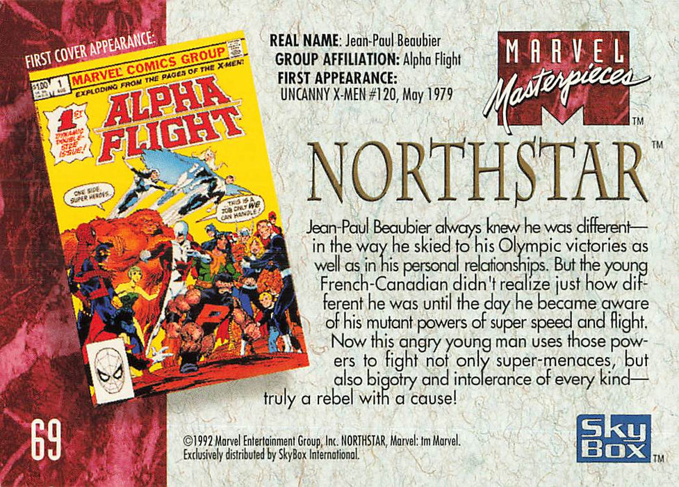 1992 SkyBox Marvel Masterpieces #69 Northstar