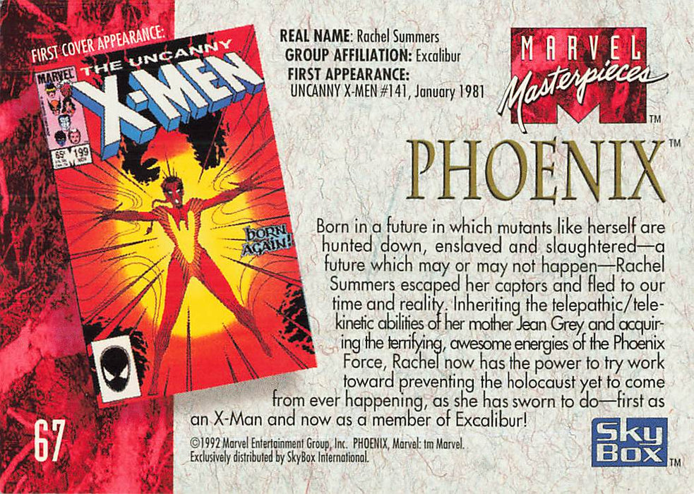 1992 SkyBox Marvel Masterpieces #67 Phoenix