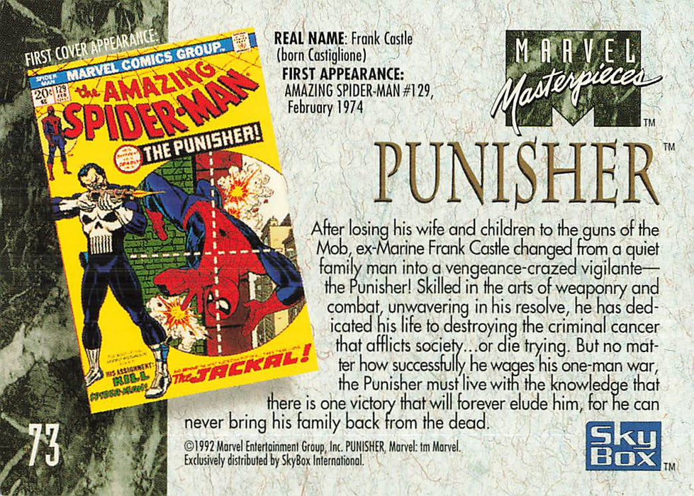 1992 SkyBox Marvel Masterpieces #73 Punisher