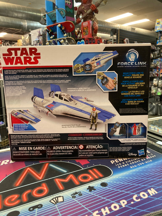 Star Wars 2017 Force Link Resistance A-Wing Fighter w/ Resistance Pilot Tallie