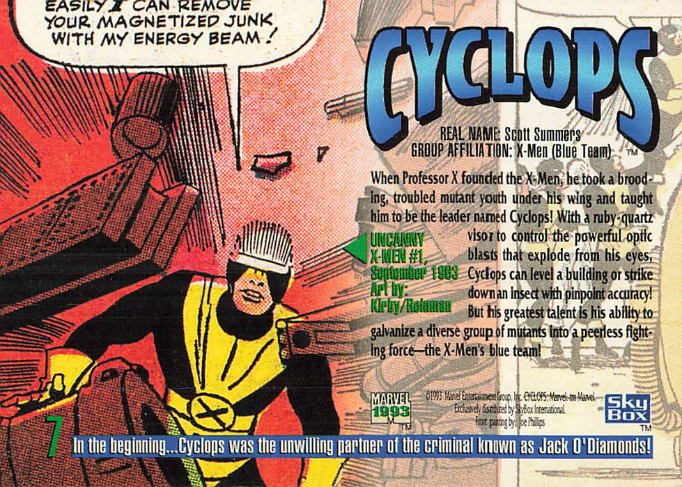 1993 SkyBox Marvel Masterpieces #7 Cyclops