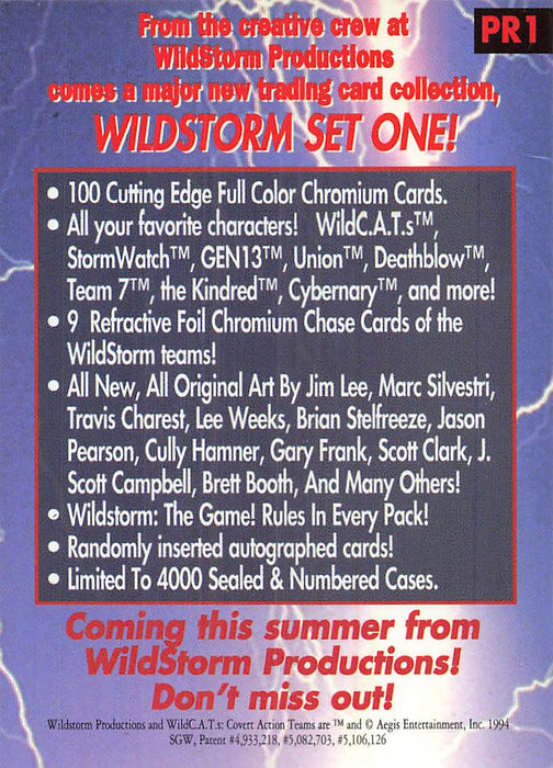 1994 WildStorm Set I Promos #PR1A WildC.A.T.s (silver stripe)