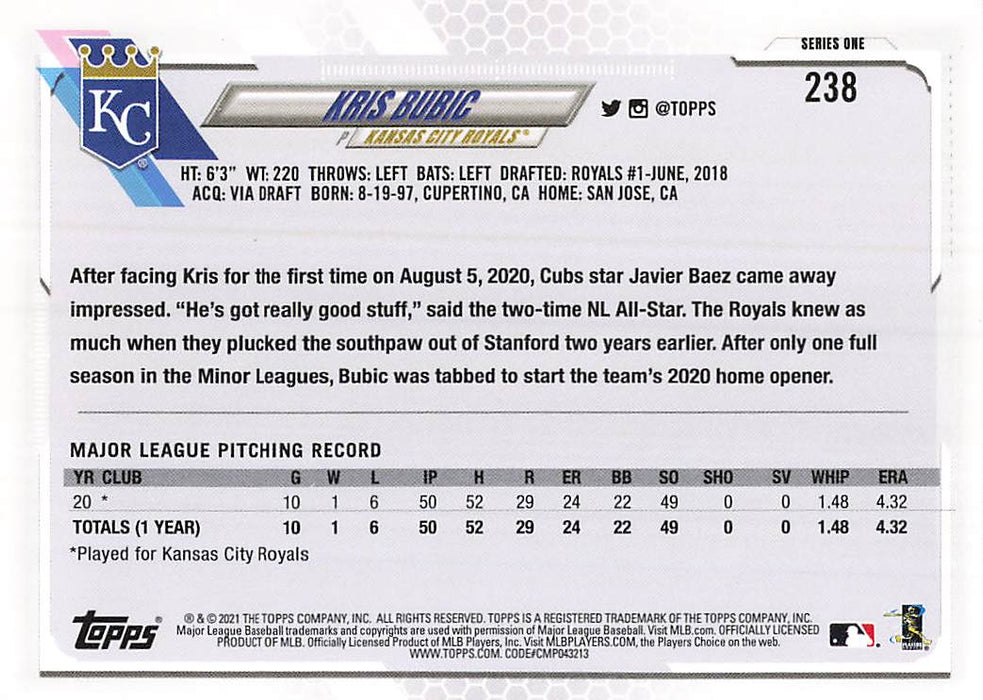 2021 Topps #238 Kris Bubic RC