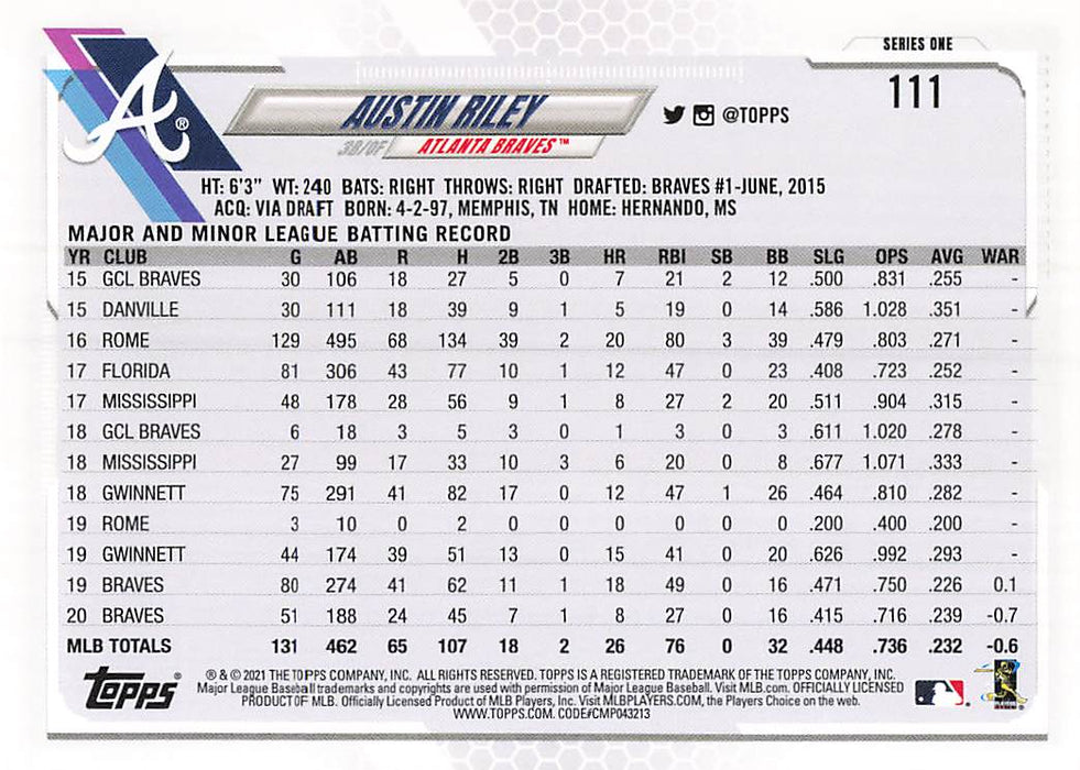 2021 Topps #111 Austin Riley