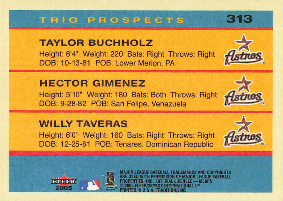 2005 Fleer Tradition #313 H.Gim/Taveras/Buch TP