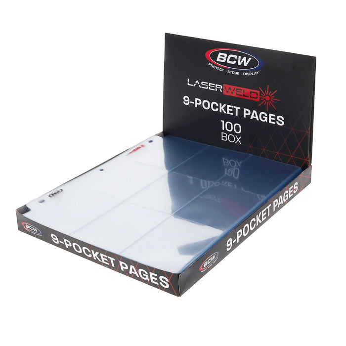 BCW LaserWeld 9-Pocket Page - Side Load - 1 Box of 100 Pages