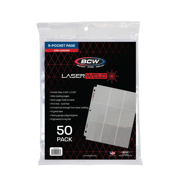 BCW LaserWeld 9-Pocket Page - Side Load - 50 CT. Pack
