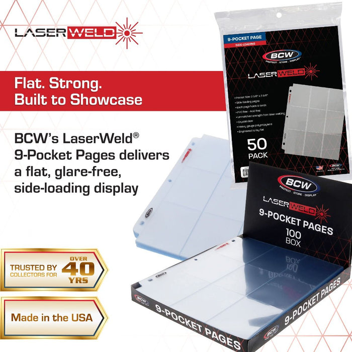BCW LaserWeld 9-Pocket Page - Side Load - 50 CT. Pack