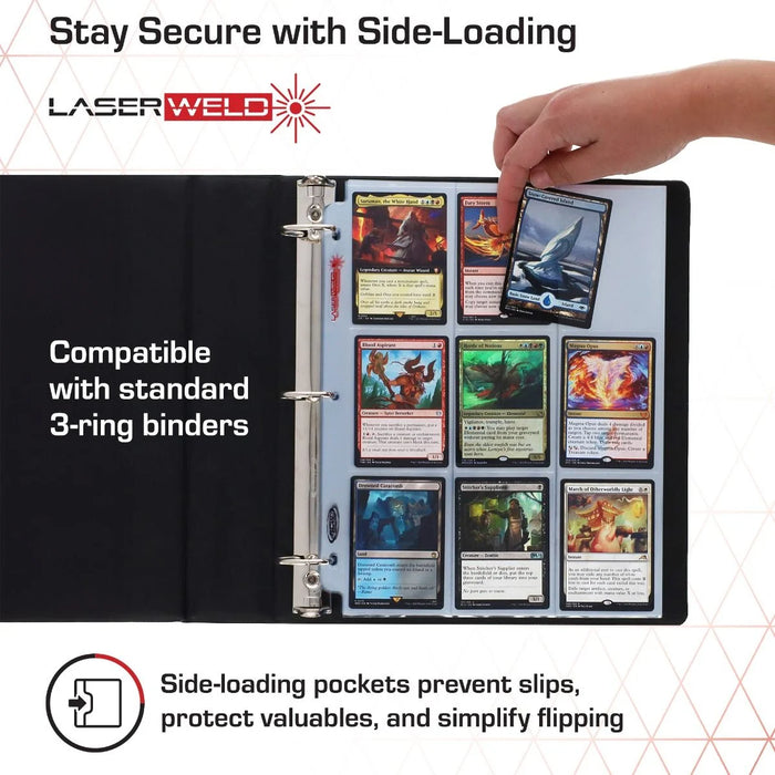 BCW LaserWeld 9-Pocket Page - Side Load - 1 Box of 100 Pages