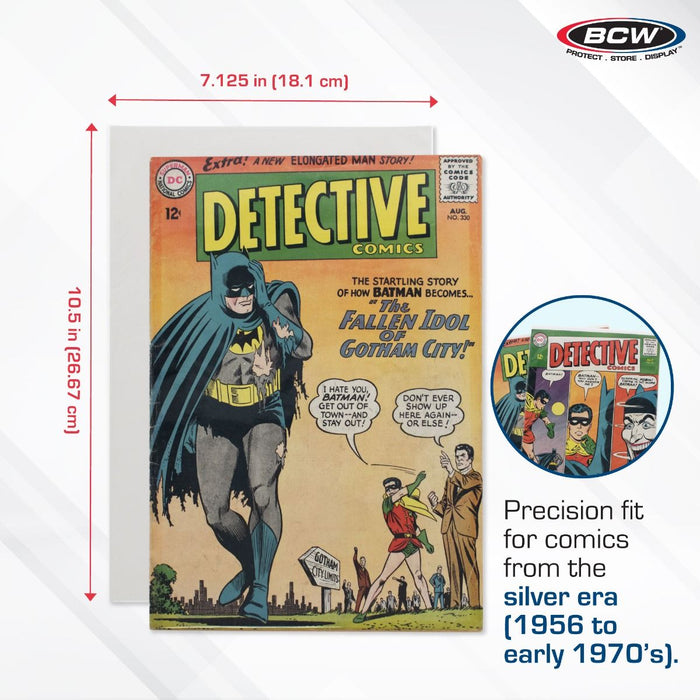 Premade Resealable Silver Comic Bag and Board (BCW) 50 pack