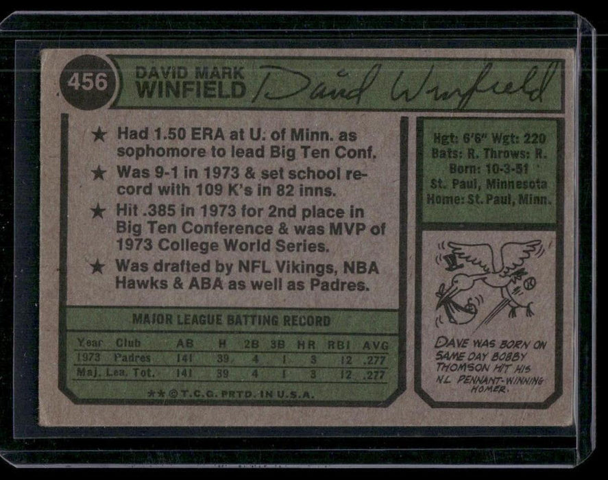 1974 Topps #456 Dave Winfield