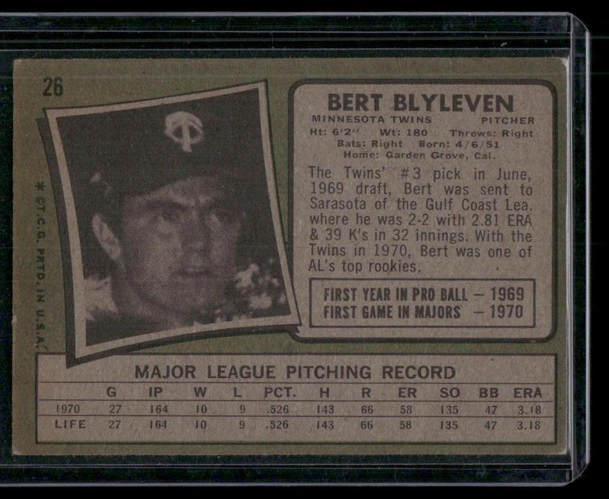 1971 Topps #26 Bert Blyleven