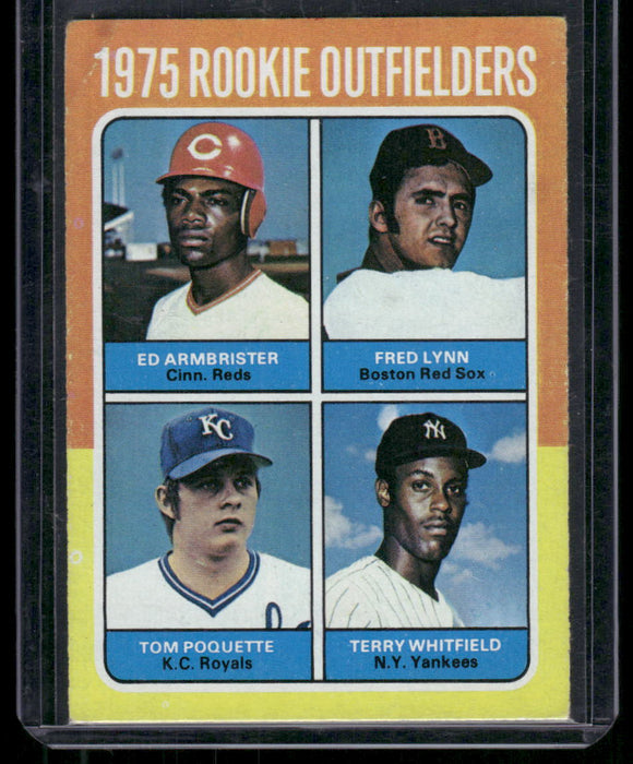 1975 Topps #622 Rookie Outfielders (Armbrister / Lynn / Poquette / Whitfield)