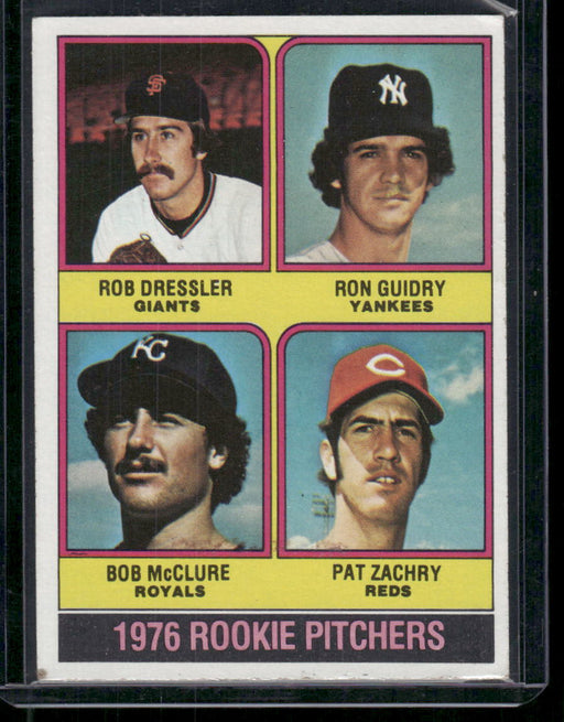 1976 Topps #599 Rookie Pitchers (Dressler / Guidry / McClure / Zachry)