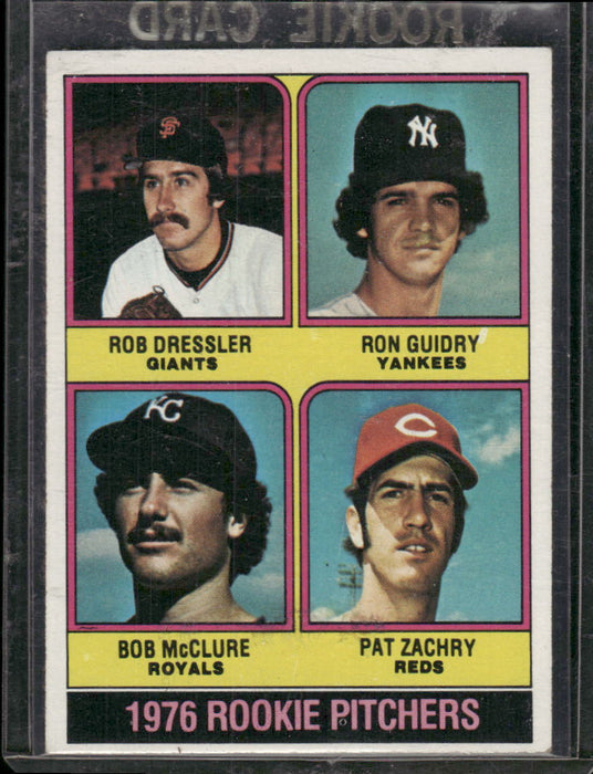 1976 Topps #599 Rookie Pitchers (Dressler / Guidry / McClure / Zachry)