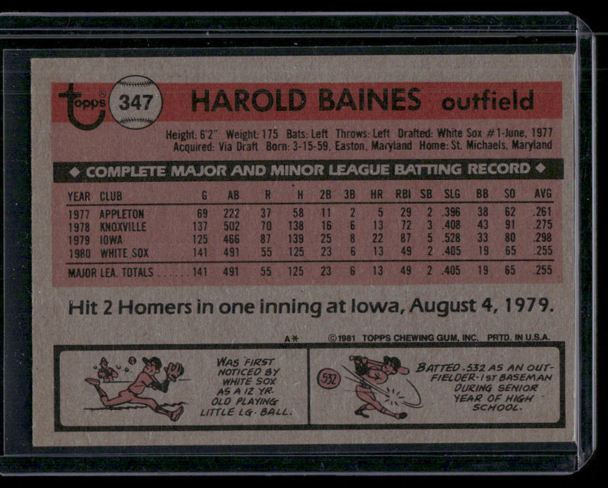 1981 Topps #347 Harold Baines