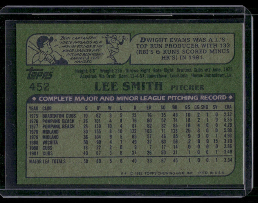 1982 Topps #452 Lee Smith