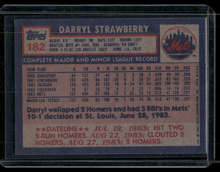 1984 Topps #182 Darryl Strawberry